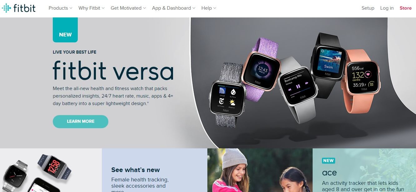 Fitbit landing page