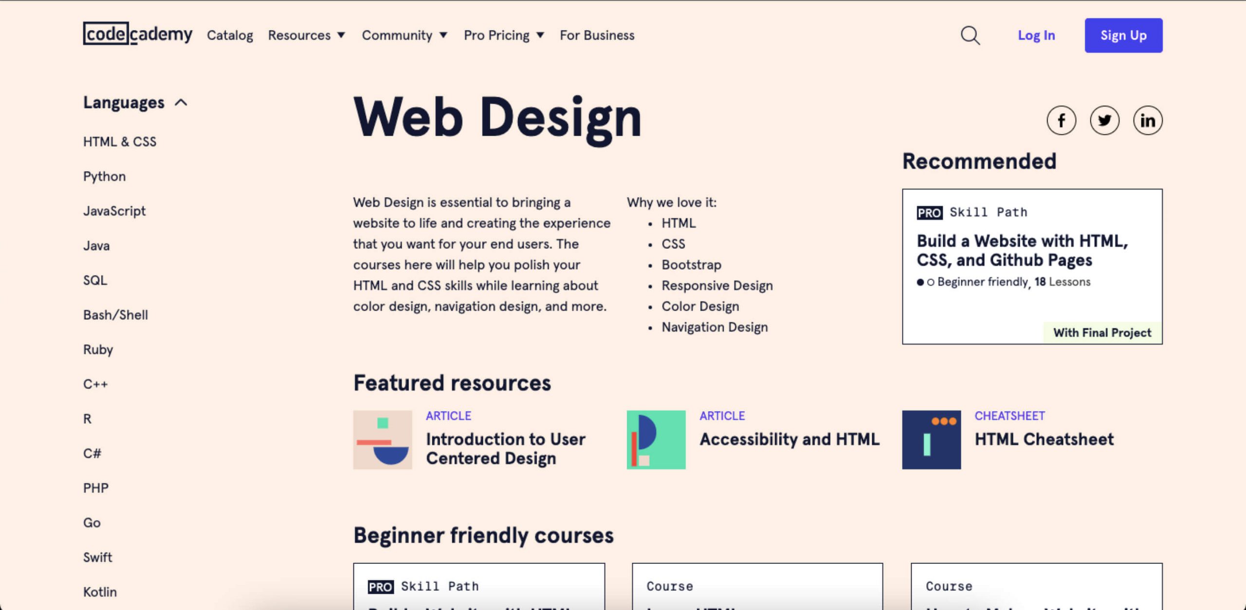 Codecademy site