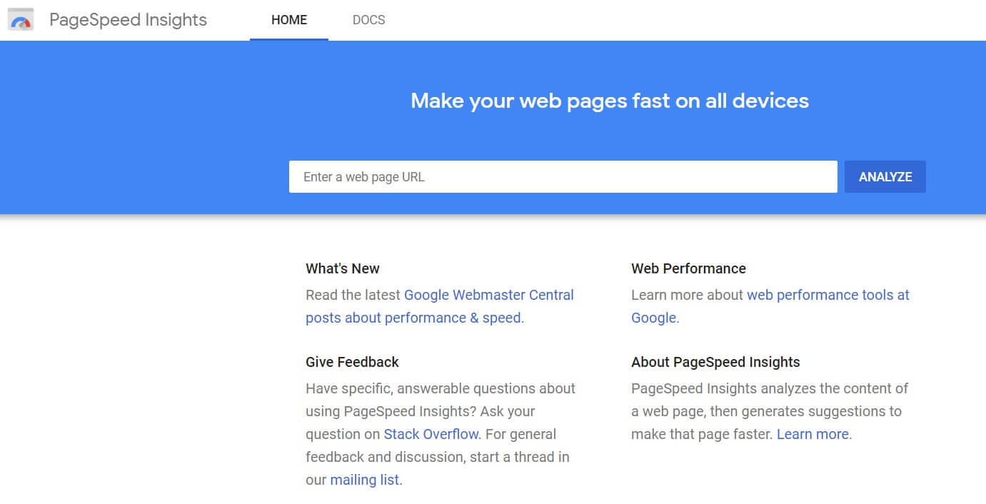 PageSpeed Insights SEO Tool