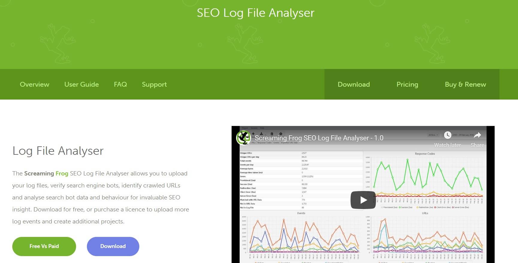 Screaming Frog Log File Analyser SEO Tool