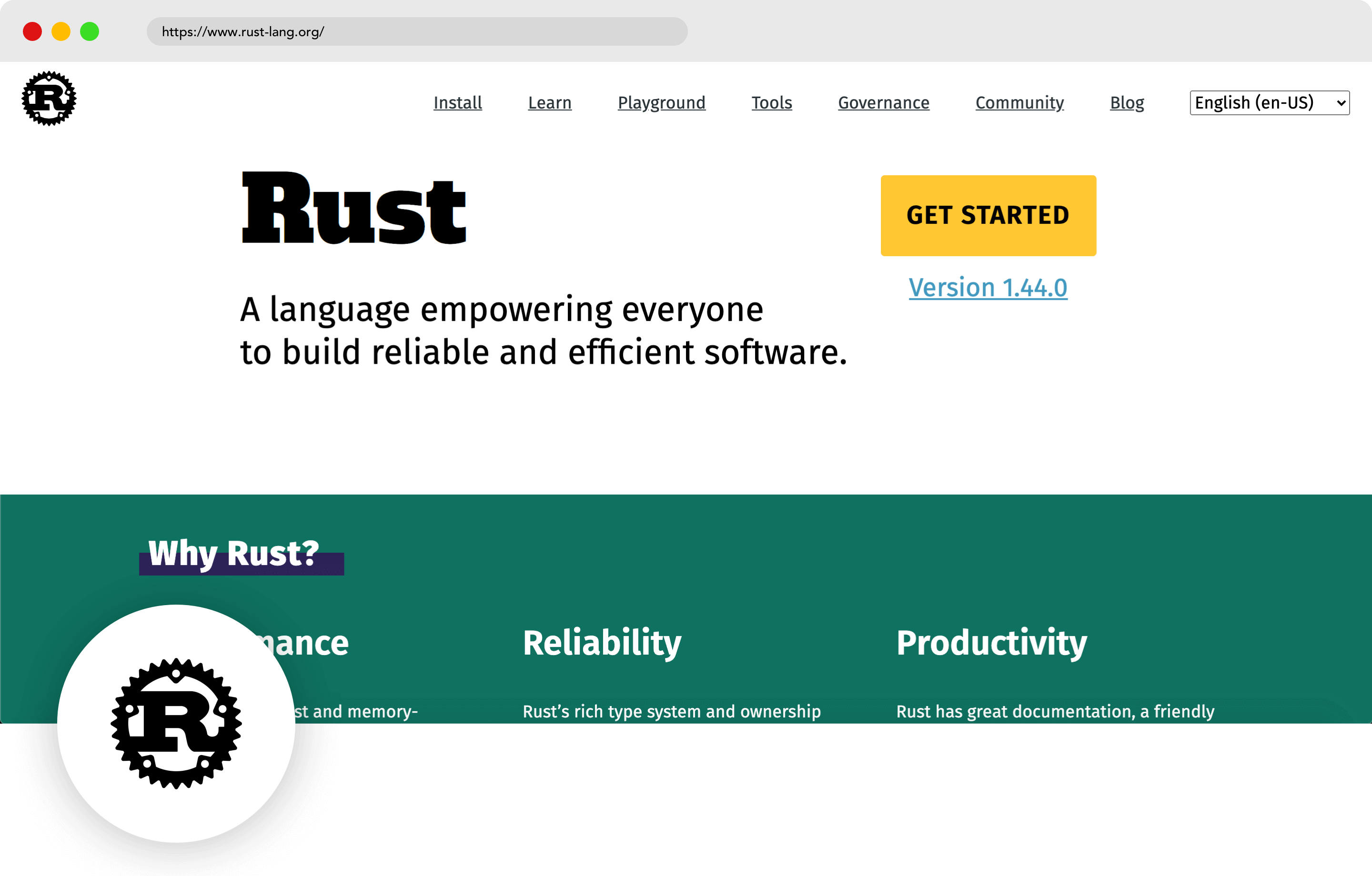 Rust mobile development language