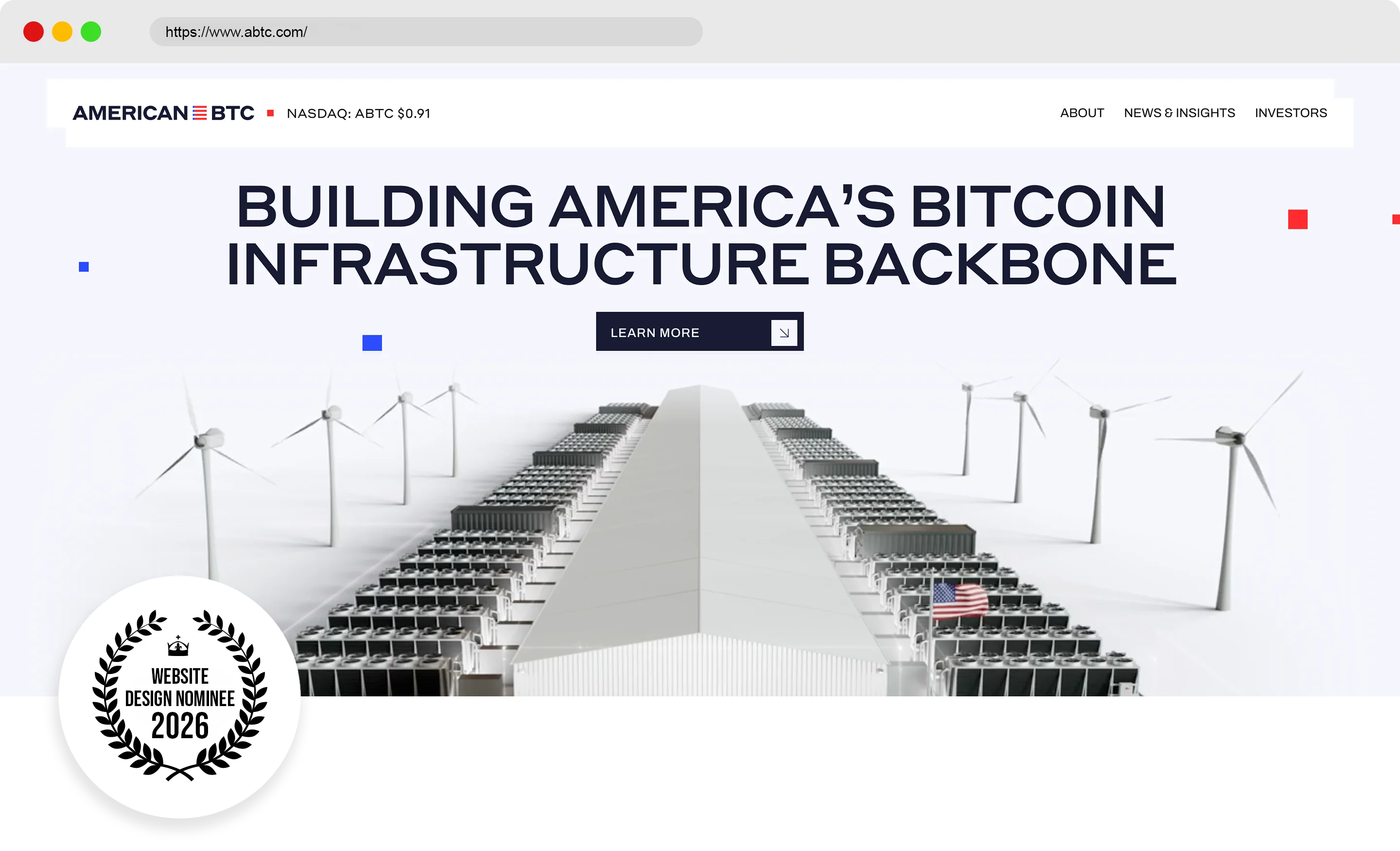 ABTC American Bitcoin - Finance Website Design