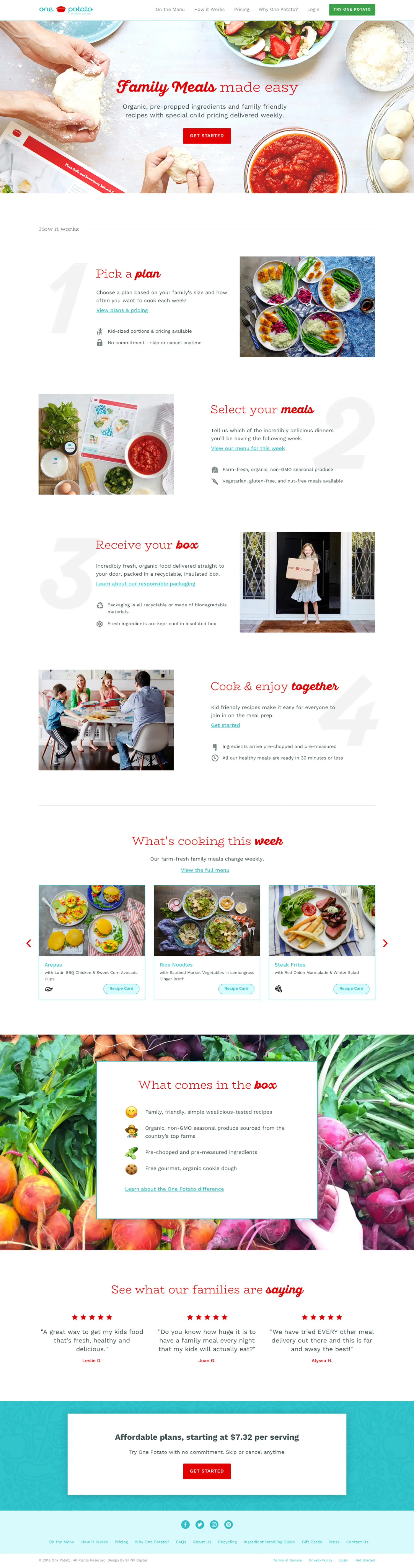 One Potato Website Design Case Study