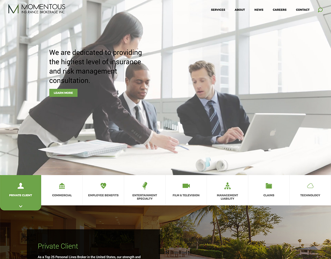 Momentous Insurance Brokerage Website Design Case Study