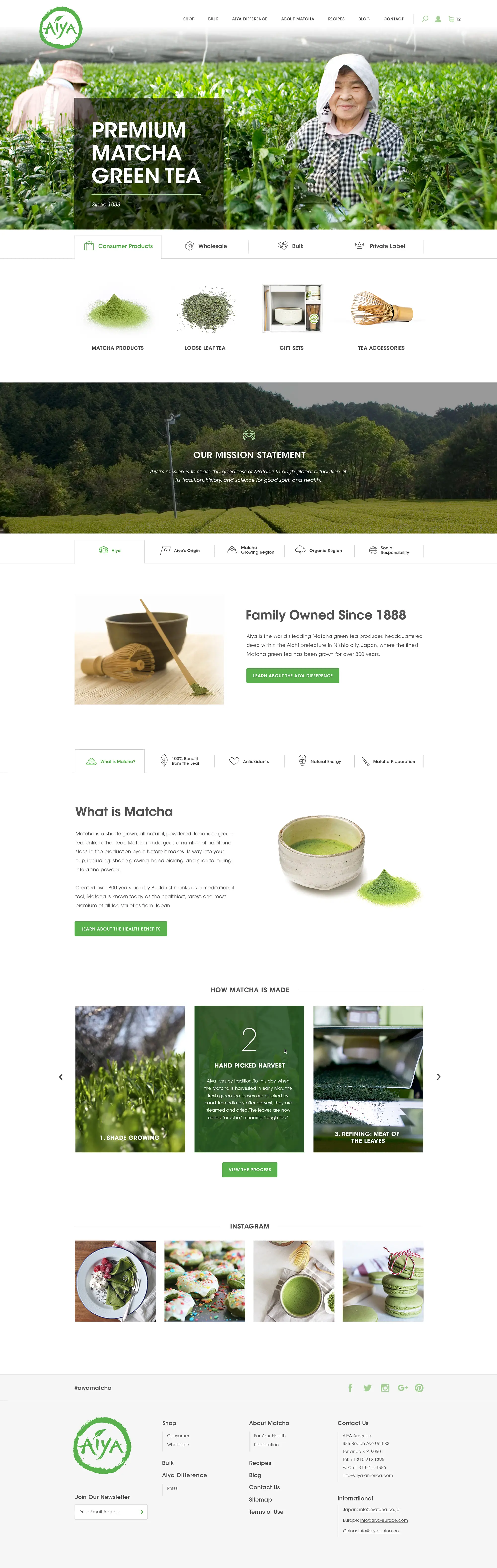 Aiya Macha Tea Website Design Case Study