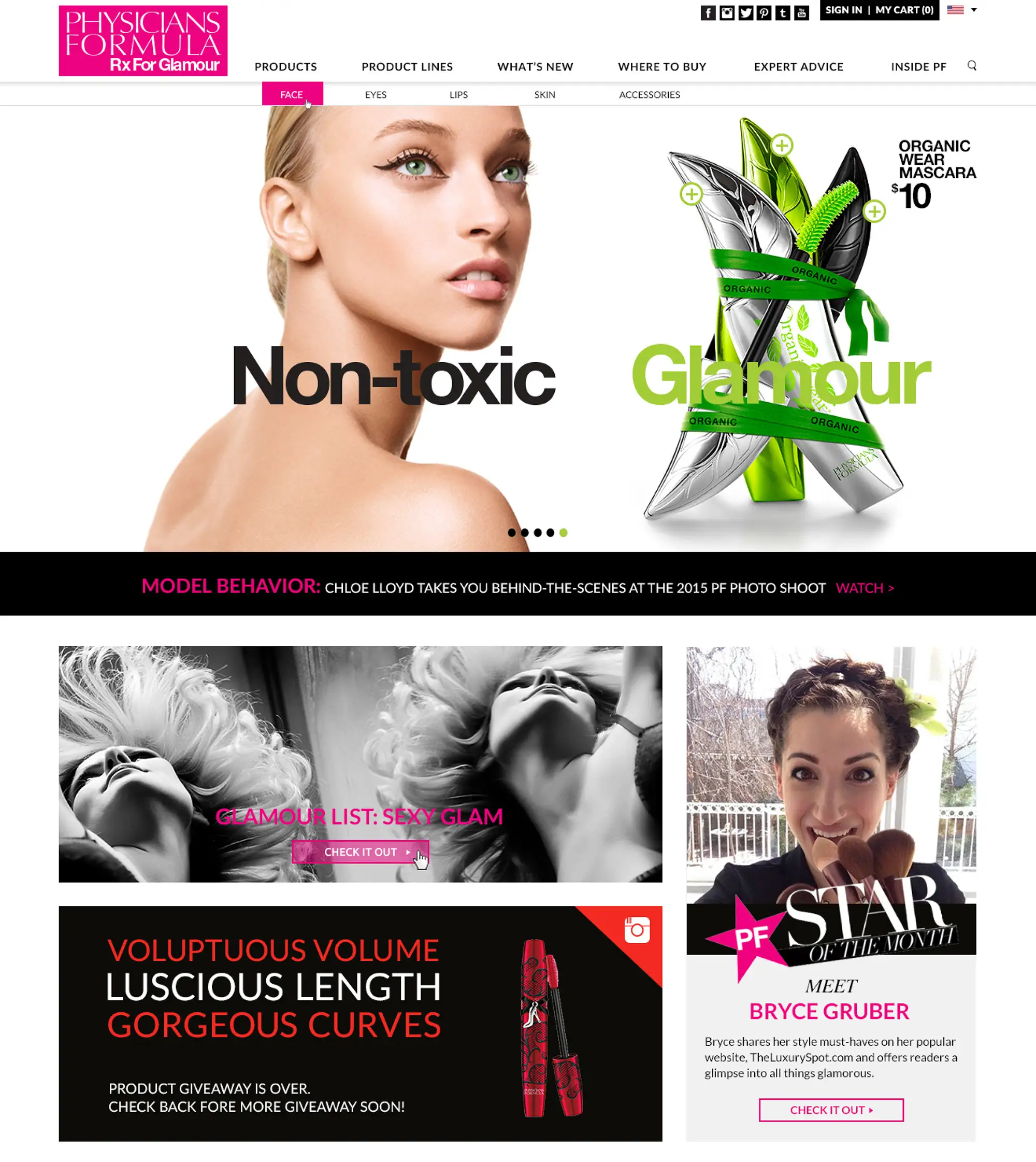 Physicians Formula 2016 Website Design Case Study